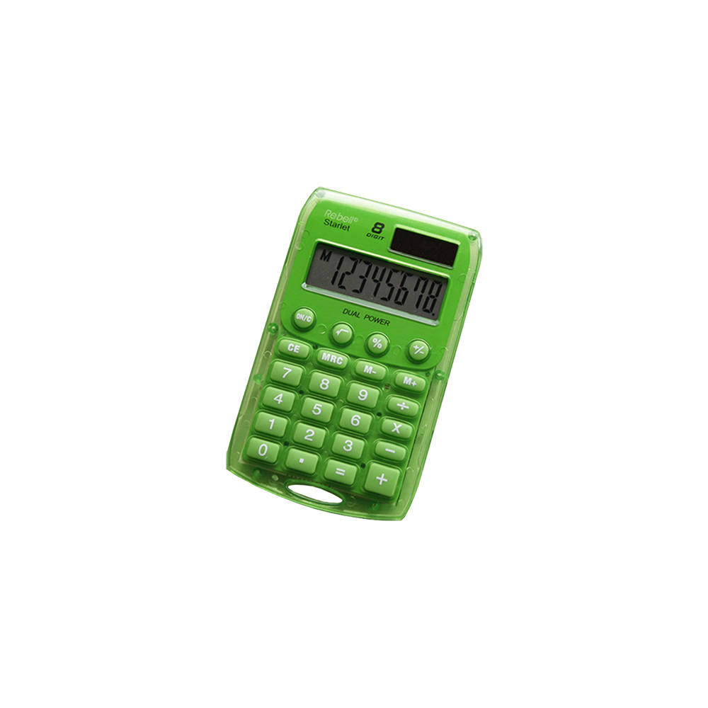 REBELL ΑΡΙΘΜΟΜΗΧΑΝΗ 8 ΨΗΦΙΩΝ 11x7x1cm RE-STARLETG BX ΠΡΑΣΙΝΗ