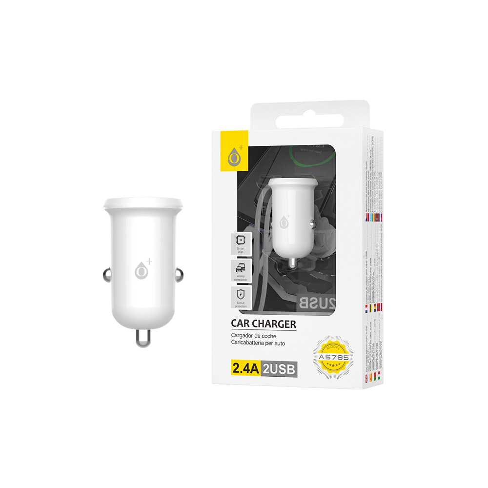MTK ΦΟΡΤΙΣΤΗΣ ΑΥΤΟΚΙΝΗΤΟΥ 2.4Α 2USB A5785 ΛΕΥΚΟΣ