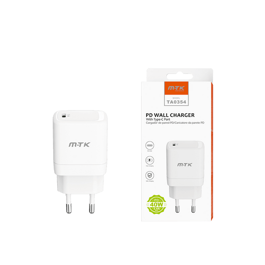 MTK ΦΟΡΤΙΣΤΗΣ ΧΩΡΙΣ ΚΑΛΩΔΙΟ 3.4Α/40W TYPE C ΛΕΥΚΟ
