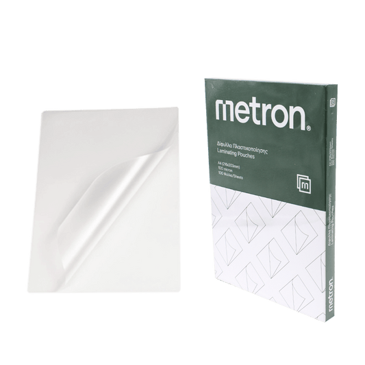 METRON ΔΙΦΥΛΛΟ ΠΛΑΣΤΙΚΟΠΟΙΗΣΗΣ 216x303 Α4 100 micron 100 ΤΕΜΑΧΙΑ