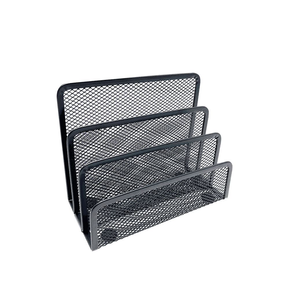METRON ΘΗΚΗ ΦΑΚΕΛΩΝ ΜΕΤΑΛΛΙΚΗ 4 ΘΕΣΕΩΝ 17.3x8.3x13.5cm ΜΑΥΡΗ