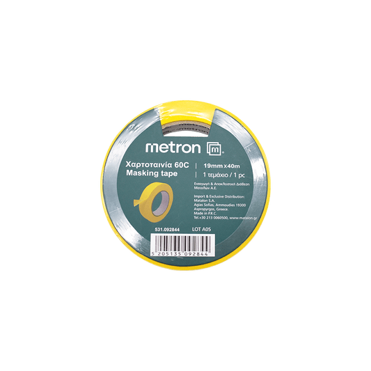 METRON ΧΑΡΤΟΤΑΙΝΙΑ 60C 19mmx40m ΚΙΤΡΙΝΗ 16 ΤΕΜΑΧΙΑ