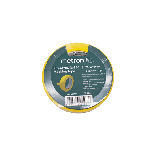 METRON ΧΑΡΤΟΤΑΙΝΙΑ 60C 25mmx40m ΚΙΤΡΙΝΗ 16 ΤΕΜΑΧΙΑ