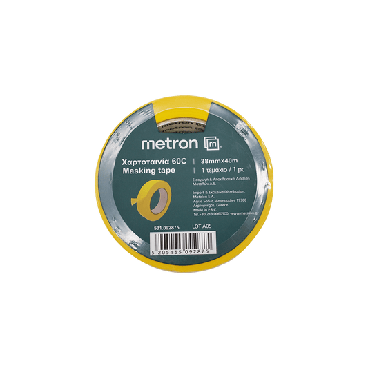 METRON ΧΑΡΤΟΤΑΙΝΙΑ 60C 38mmx40m ΚΙΤΡΙΝΗ 6 ΤΕΜΑΧΙΑ
