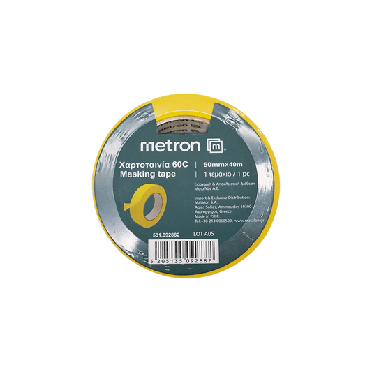 METRON ΧΑΡΤΟΤΑΙΝΙΑ 60C 50mmx40m ΚΙΤΡΙΝΗ 6 ΤΕΜΑΧΙΑ