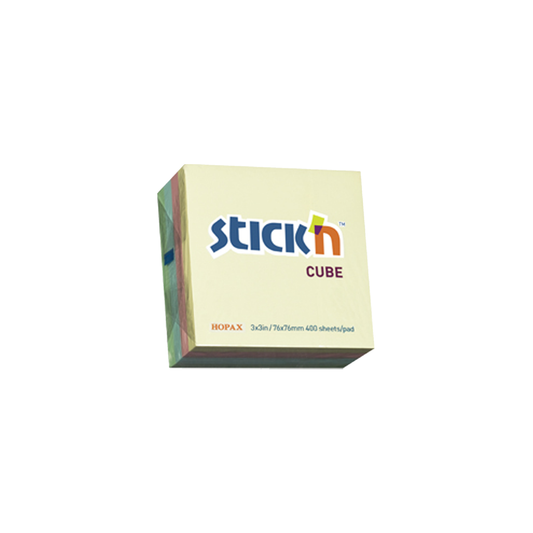 STICK'N ΚΥΒΟΣ ΑΥΤΟΚΟΛΛΗΤΑ 76x76mm 400 ΦΥΛΛΑ ΠΑΣΤΕΛ 4 ΧΡΩΜΑΤΑ
