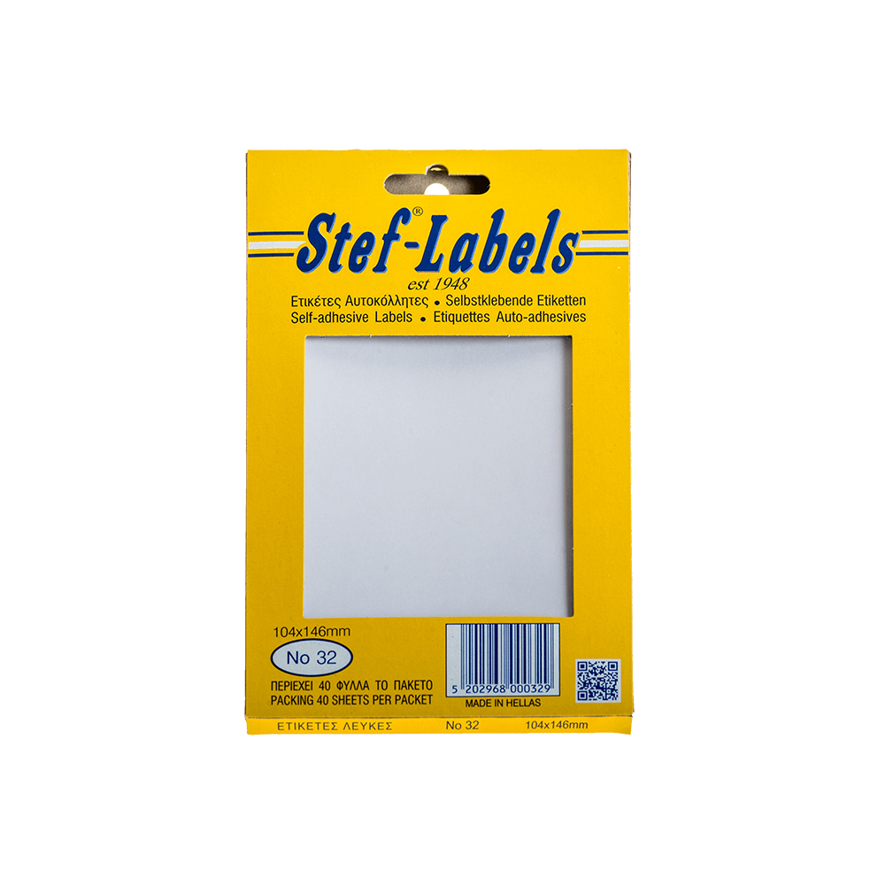STEF ΕΤΙΚΕΤΕΣ ΑΥΤΟΚΟΛΛΗΤΕΣ 104x146mm 1/ΦΥΛΛΟ ΛΕΥΚΕΣ 40 ΦΥΛΛΑ