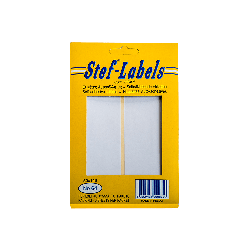 STEF ΕΤΙΚΕΤΕΣ ΑΥΤΟΚΟΛΛΗΤΕΣ 50x146mm 6/ΦΥΛΛΑ ΛΕΥΚΕΣ 40 ΦΥΛΛΑ