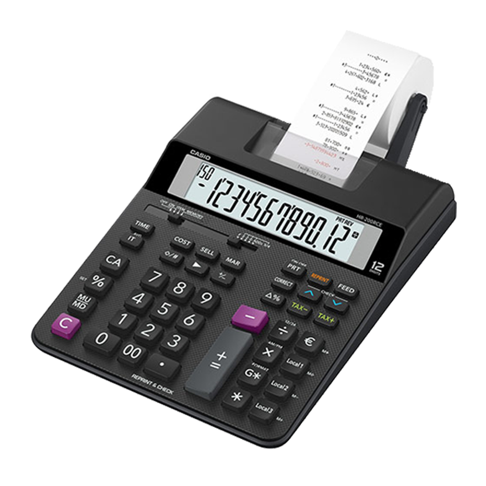CASIO ΑΡΙΘΜΟΜΗΧΑΝΗ ΤΑΙΝΙΑΣ ΑΠΟΦΟΡΟΛΟΓΗΣΗΣ 12 ΨΗΦΙΩΝ 25.90x19.5cm HR-200RCE