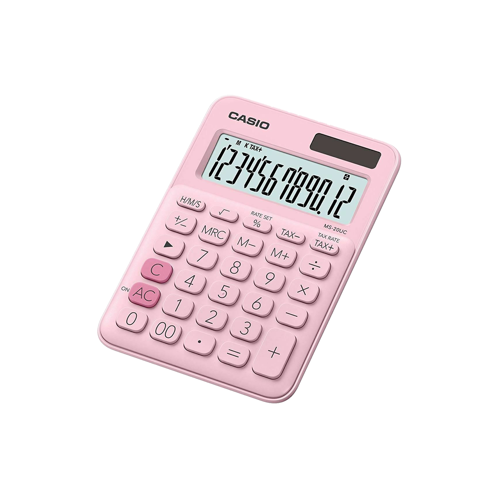 CASIO ΑΡΙΘΜΟΜΗΧΑΝΗ ΑΠΟΦΟΡΟΛΟΓΗΣΗΣ 12 ΨΗΦΙΩΝ 14.95x10.5cm MS-20UC-PK ΡΟΖ