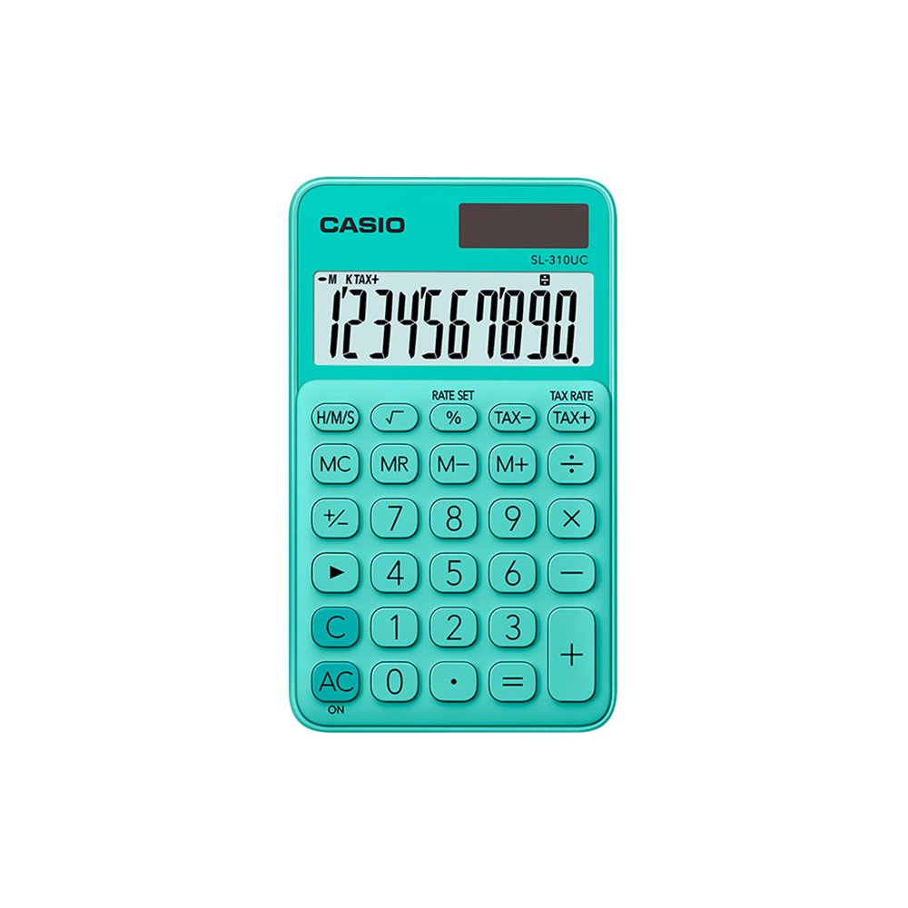 CASIO ΑΡΙΘΜΟΜΗΧΑΝΗ ΑΠΟΦΟΡΟΛΟΓΗΣΗΣ 10 ΨΗΦΙΩΝ 11.85x7cm SL-310UC ΠΡΑΣΙΝΗ
