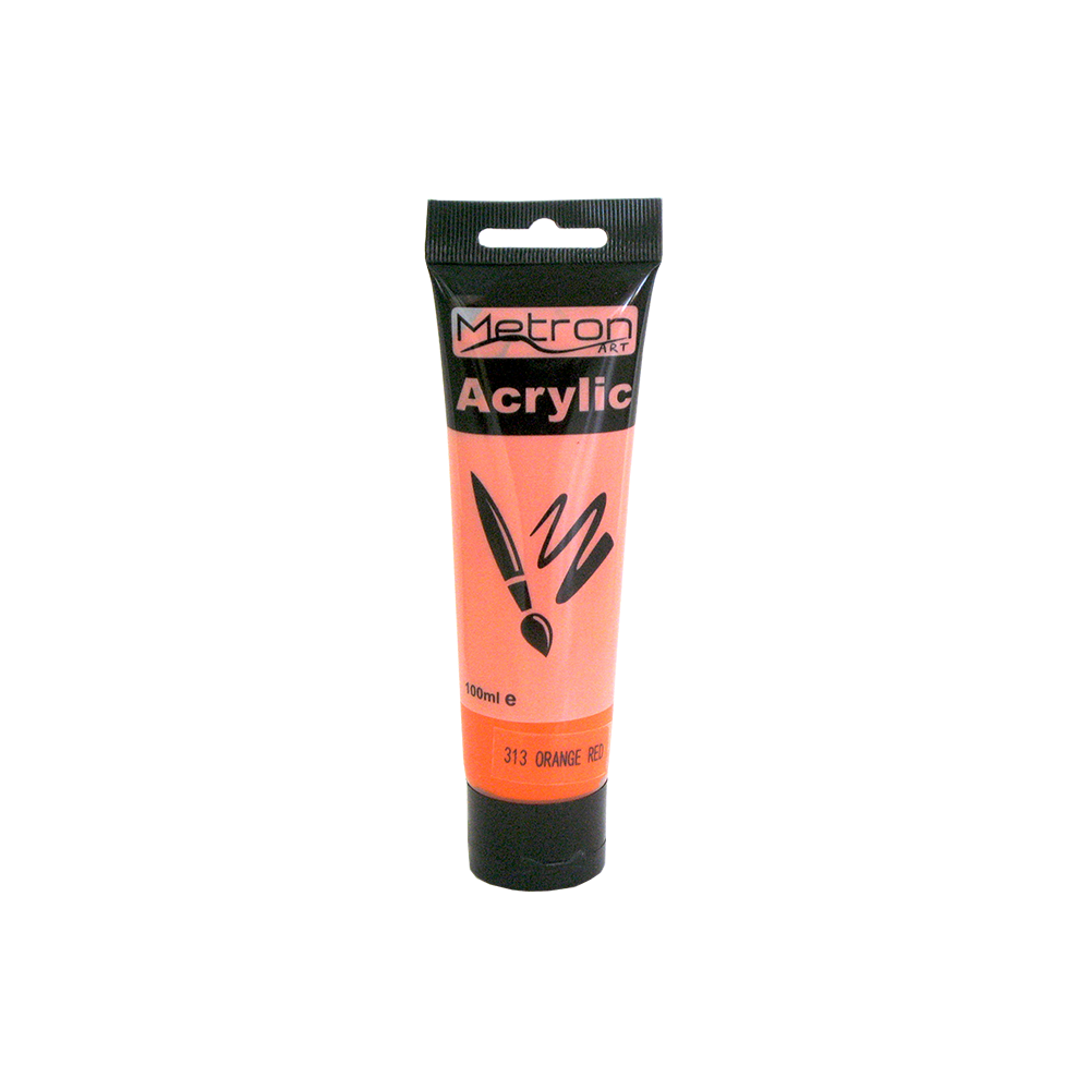 METRON ART ΧΡΩΜΑ ΑΚΡΥΛΙΚΑ 100ml ORANGE RED 6 ΤΕΜΑΧΙΑ