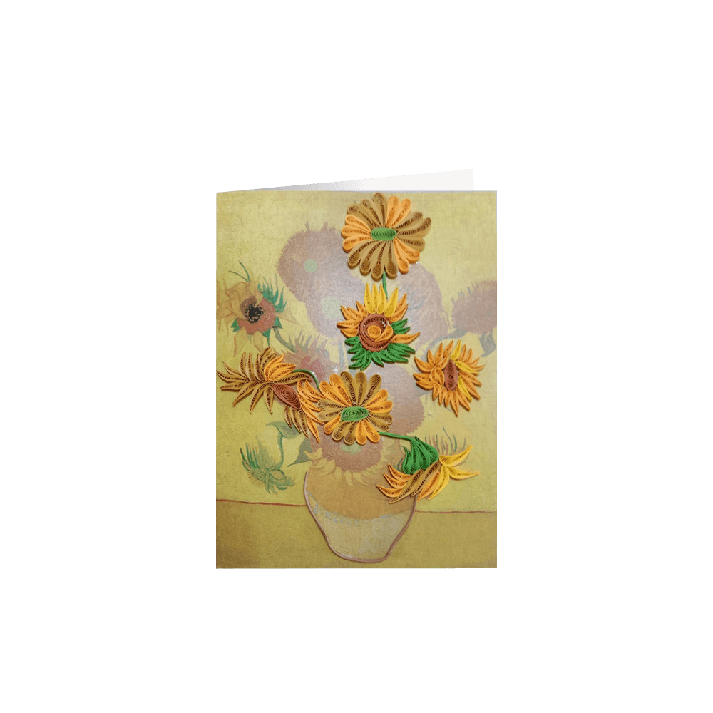 ORIGAMO ΚΑΡΤΑ ΕΥΧΕΤΗΡΙΑ QUILLING ΗΛΙΟΤΡΟΠΙΑ VAN GOGH 18.5x14cm FILIGRANA