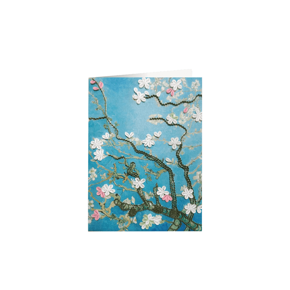 ORIGAMO ΚΑΡΤΑ ΕΥΧΕΤΗΡΙΑ QUILLING ΑΝΘΙΣΜΕΝΗ ΑΜΥΓΔΑΛΙΑ VAN GOGH 18.5x14cm FILIGRANA