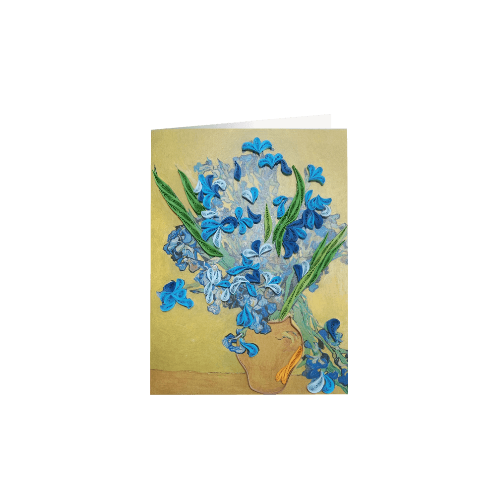 ORIGAMO ΚΑΡΤΑ ΕΥΧΕΤΗΡΙΑ QUILLING ΙΡΙΔΕΣ VAN GOGH 18.5x14cm FILIGRANA