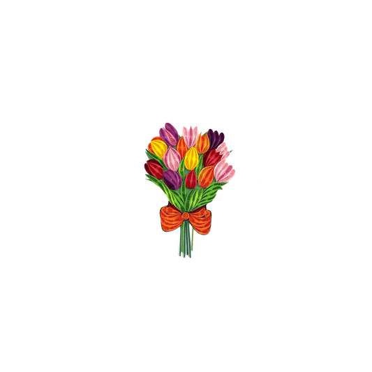 ORIGAMO ΚΑΡΤΑ ΕΥΧΕΤΗΡΙΑ QUILLING ΤΟΥΛΙΠΕΣ 18.5x14cm FILIGRANA