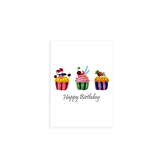 ORIGAMO ΚΑΡΤΑ ΕΥΧΕΤΗΡΙΑ QUILLING CUPCAKES 18.5x14cm FILIGRANA