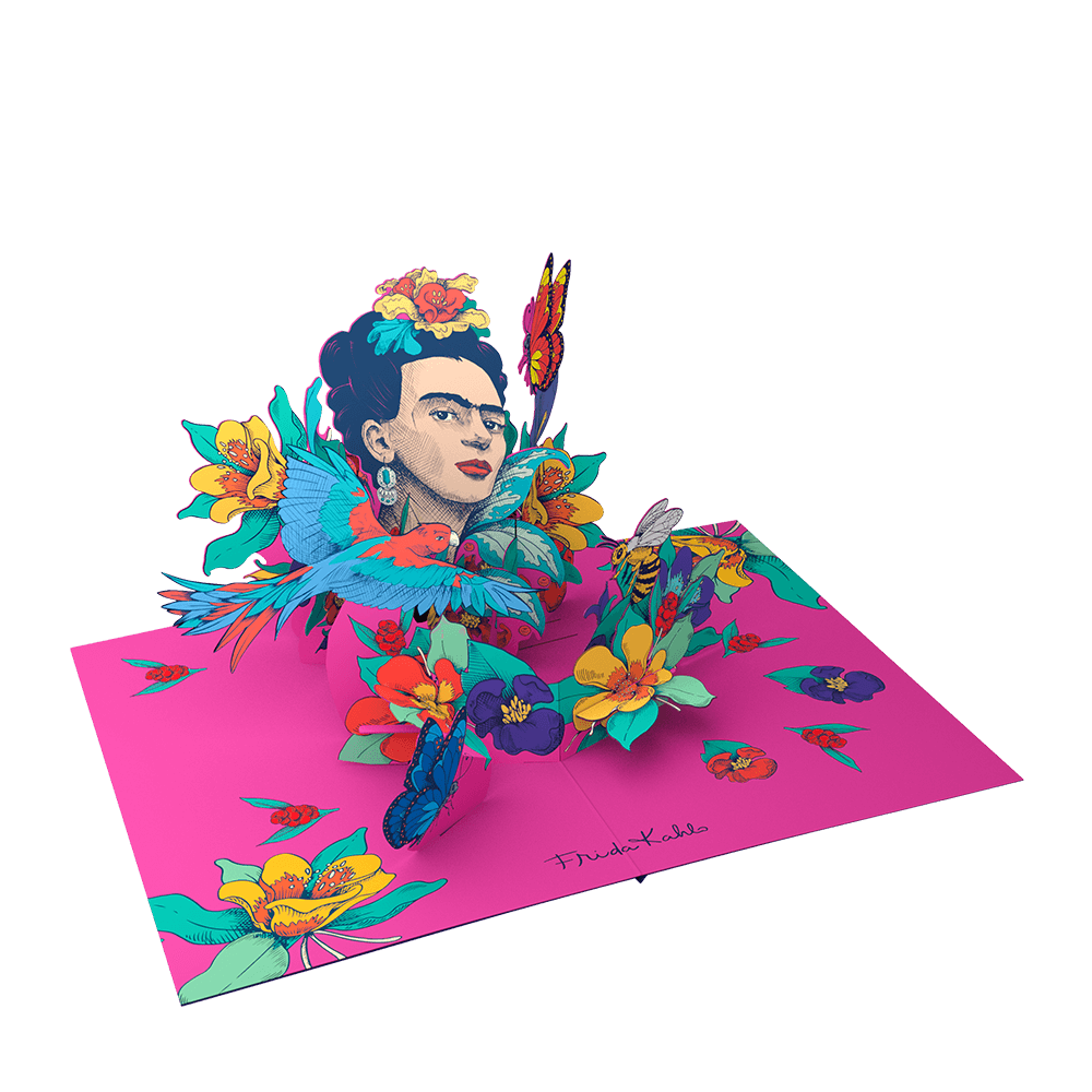 ORIGAMO ΚΑΡΤΑ ΕΥΧΕΤΗΡΙΑ ΑΝΑΔΥΟΜΕΝΗ ΦΥΣΗ FRIDA KAHLO 18.5x14cm KIRIGAMI
