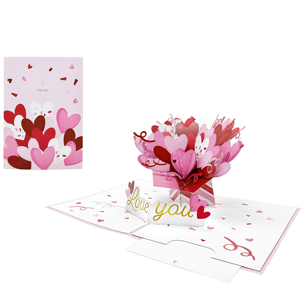 ORIGAMO ΚΑΡΤΑ ΕΥΧΕΤΗΡΙΑ ΑΝΑΔΥΟΜΕΝΗ LOVE U 18.5x14cm KIRIGAMI