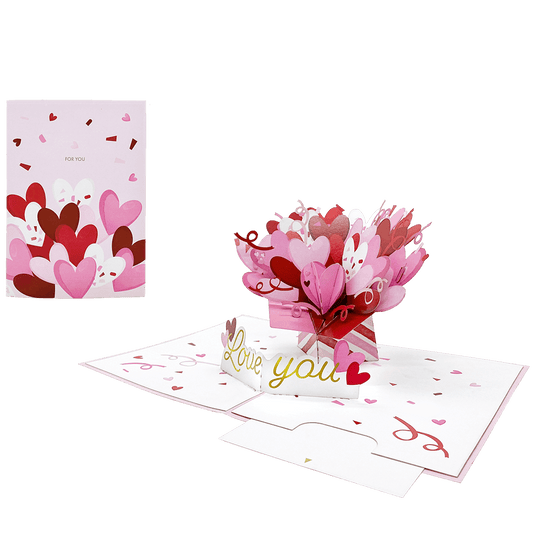 ORIGAMO ΚΑΡΤΑ ΕΥΧΕΤΗΡΙΑ ΑΝΑΔΥΟΜΕΝΗ LOVE U 18.5x14cm KIRIGAMI