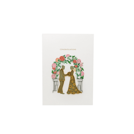 ORIGAMO ΚΑΡΤΑ ΕΥΧΕΤΗΡΙΑ QUILLING ΓΑΜΗΛΙΑ ΤΕΛΕΤΗ 18.5x14cm FILIGRANA