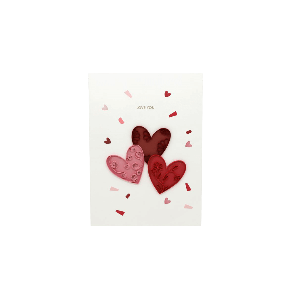 ORIGAMO ΚΑΡΤΑ ΕΥΧΕΤΗΡΙΑ QUILLING LOVE 18.5x14cm FILIGRANA