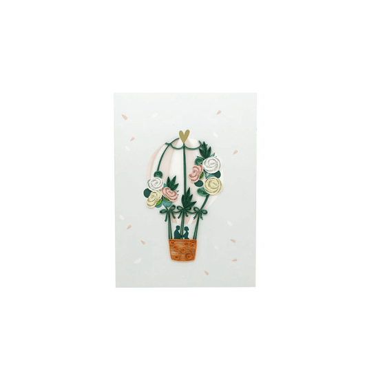 ORIGAMO ΚΑΡΤΑ ΕΥΧΕΤΗΡΙΑ QUILLING ΓΑΜΗΛΙΟ ΑΕΡΟΣΤΑΤΟ 18.5x14cm FILIGRANA