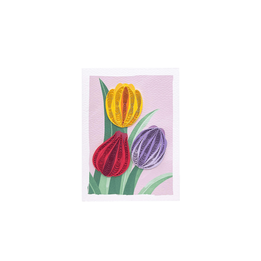 ORIGAMO ΚΑΡΤΑ ΕΥΧΕΤΗΡΙΑ MINI QUILLING ΤΟΥΛΙΠΕΣ 10x7.8cm FILIGRANA