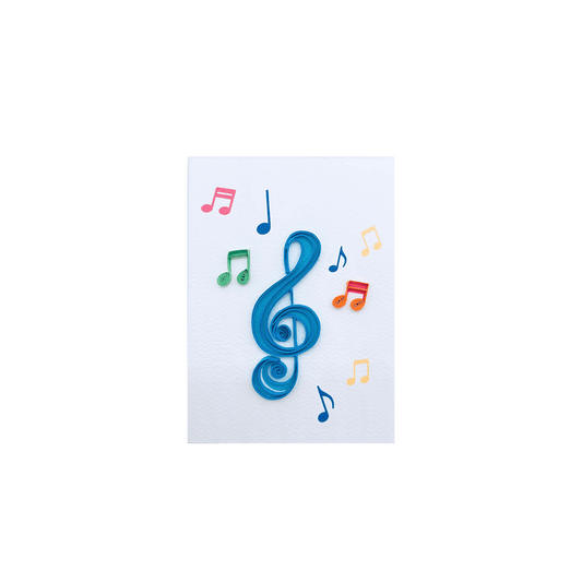 ORIGAMO ΚΑΡΤΑ ΕΥΧΕΤΗΡΙΑ MINI QUILLING ΜΟΥΣΙΚΗ 10x7.8cm FILIGRANA