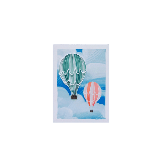 ORIGAMO ΚΑΡΤΑ ΕΥΧΕΤΗΡΙΑ MINI QUILLING ΑΕΡΟΣΤΑΤΑ 10x7.8cm FILIGRANA