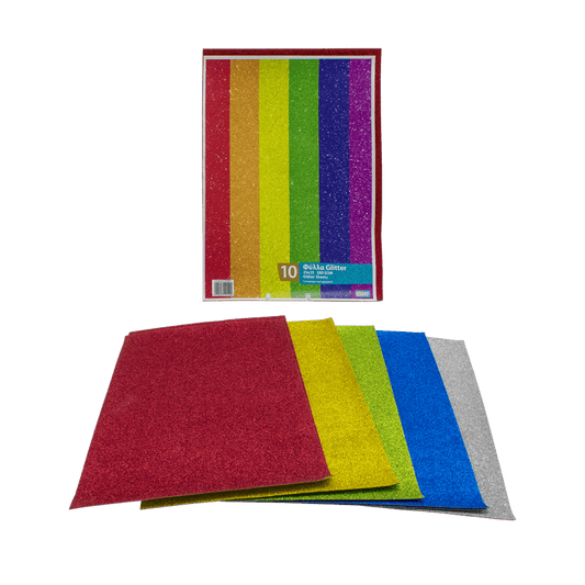 ΦΥΛΛΑ GLITTER 25x35cm 280gsm 5 ΧΡΩΜΑΤΑ ΑΣΣΟΡΤΙ 10 ΦΥΛΛΑ