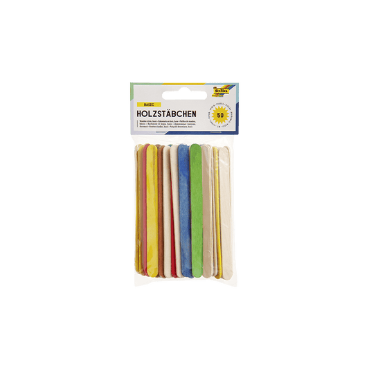 FOLIA ΞΥΛΑΚΙΑ ΠΑΓΩΤΟΥ 50 ΤΕΜΑΧΙΑ 114x10x2mm ΦΥΣΙΚΟ ΧΡΩΜΑ & ΑΣΣΟΡΤΙ