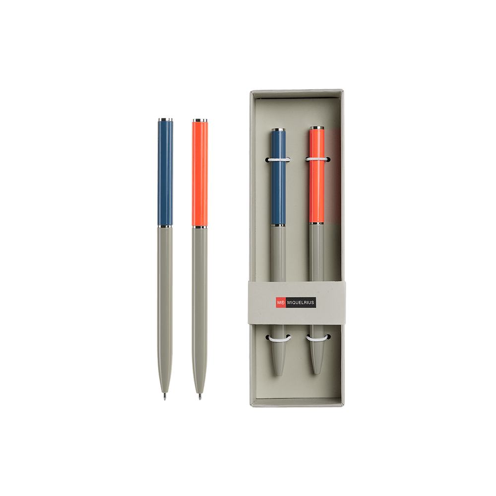 MIQUELRIUS ΣΤΥΛΟ BALLPOINT ΜΠΛΕ ΜΕΛΑΝΙ ΣΕΤ 2 ΤΕΜΑΧΙΑ 0.7mm THIN ΜΠΛΕ/ΚΟΚΚΙΝΟ
