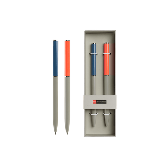 MIQUELRIUS ΣΤΥΛΟ BALLPOINT ΜΠΛΕ ΜΕΛΑΝΙ ΣΕΤ 2 ΤΕΜΑΧΙΑ 0.7mm THIN ΜΠΛΕ/ΚΟΚΚΙΝΟ