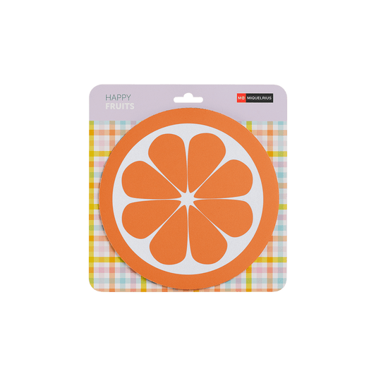 MIQUELRIUS MOUSE PAD BLISTER 21.7x22.8cm 200mm HAPPY FRUITS ΠΟΡΤΟΚΑΛΙ