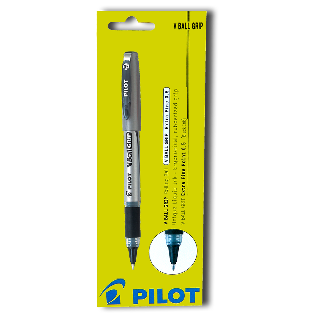 PILOTΣΤΥΛΟ ΥΓΡΗΣ ΜΕΛΑΝΗΣ V-BALL GRIP 0.5mm BLISTER ΜΑΥΡΟ