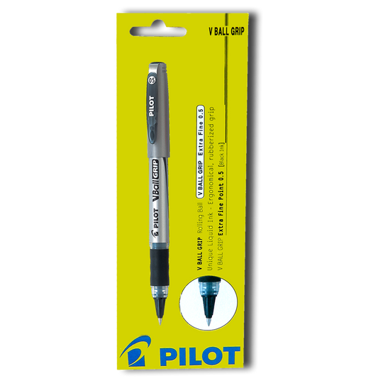 PILOTΣΤΥΛΟ ΥΓΡΗΣ ΜΕΛΑΝΗΣ V-BALL GRIP 0.5mm BLISTER ΜΑΥΡΟ
