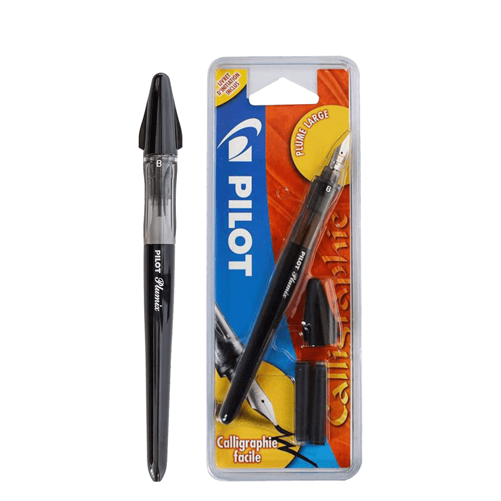 PILOT ΠΕΝΑ ΚΑΛΛΙΓΡΑΦΙΑΣ BLISTER BROAD PLUMIX FCD-B-B ΜΑΥΡΟ & 2 ΑΜΠΟΥΛΕΣ