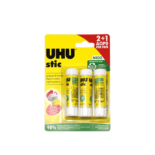 UHU ΚΟΛΛΑ STIC 8.2gr 2+1 ΔΩΡΟ