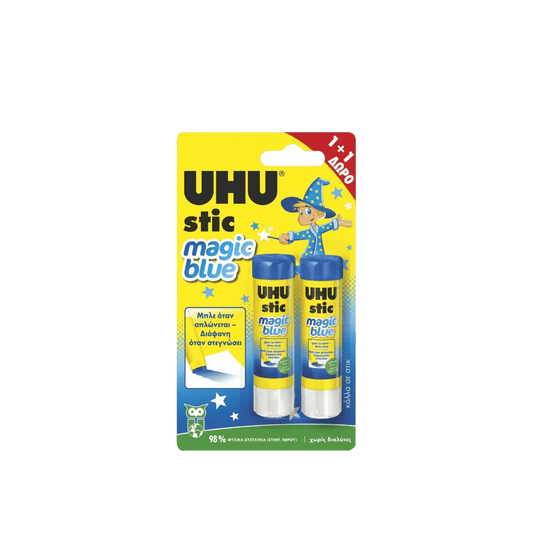 UHU ΚΟΛΛΑ STIC 8.2gr BLISTER STIC MAGIC 1+1 ΔΩΡΟ