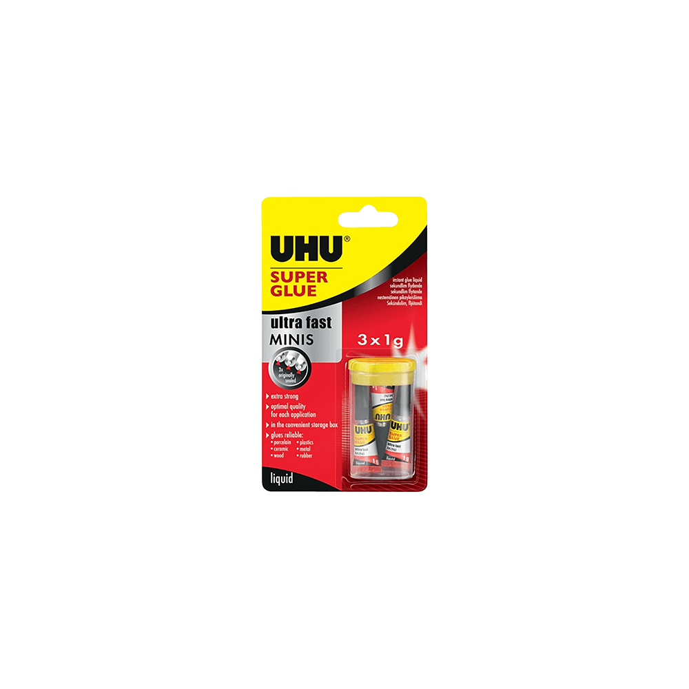 UHU ΚΟΛΛΑ BLISTER SUPER GLUE MINIS 1gr 3 ΤΕΜΑΧΙΑ