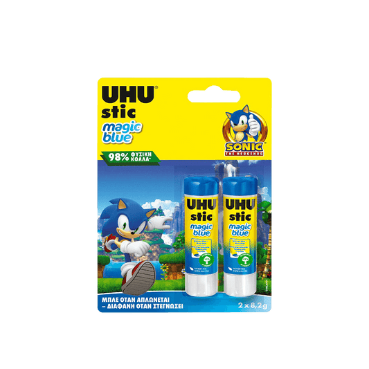 UHU ΚΟΛΛΑ STIC SONIC MAGIC BLUE BLISTER 2 ΤΕΜΑΧΙΑ 8.2gr