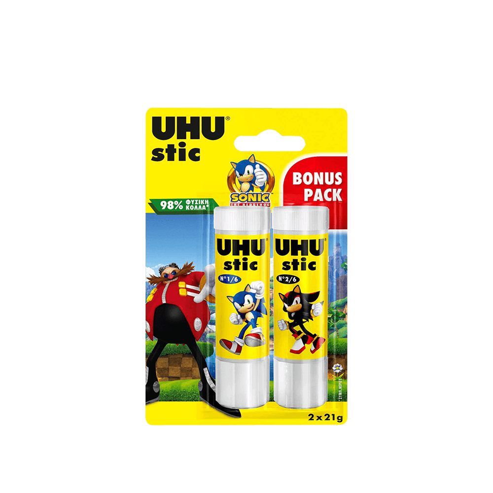 UHU ΚΟΛΛΑ STIC SONIC BLISTER 2 ΤΕΜΑΧΙΑ 21gr