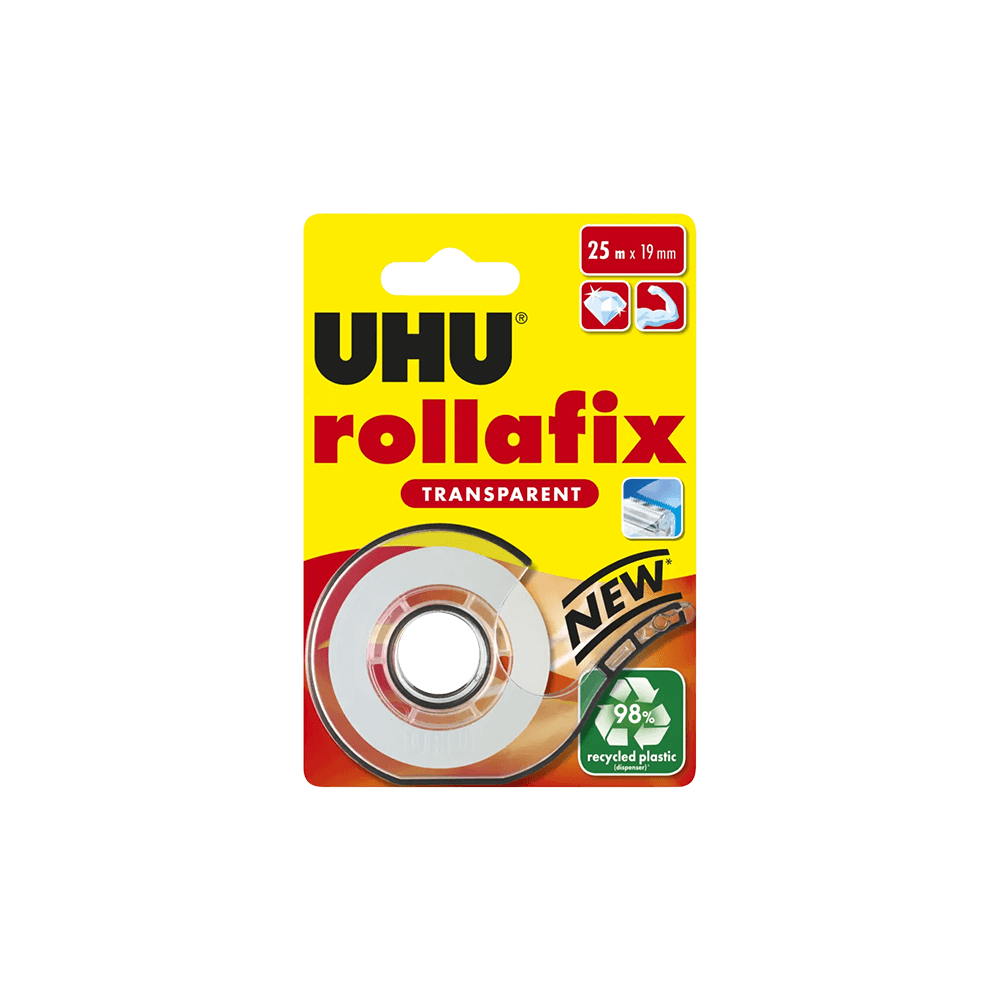 UHU ΤΑΙΝΙΑ ΚΟΛΛΗΤΙΚΗ ΔΙΑΦΑΝΗ ΜΕ ΒΑΣΗ BLISTER 25mx19mm