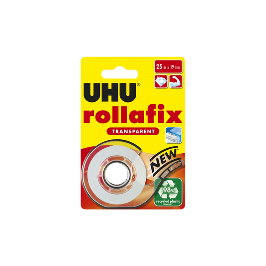 UHU ΤΑΙΝΙΑ ΚΟΛΛΗΤΙΚΗ ΔΙΑΦΑΝΗ ΜΕ ΒΑΣΗ BLISTER 25mx19mm