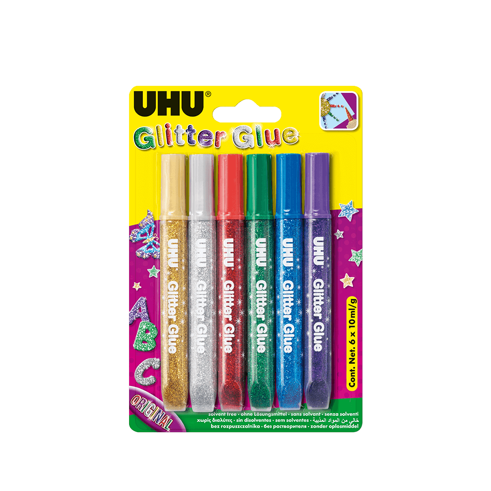 UHU ΧΡΥΣΟΚΟΛΛΑ GLITTER 6 x 10ml ORIGINAL ΑΣΣΟΡΤΙ