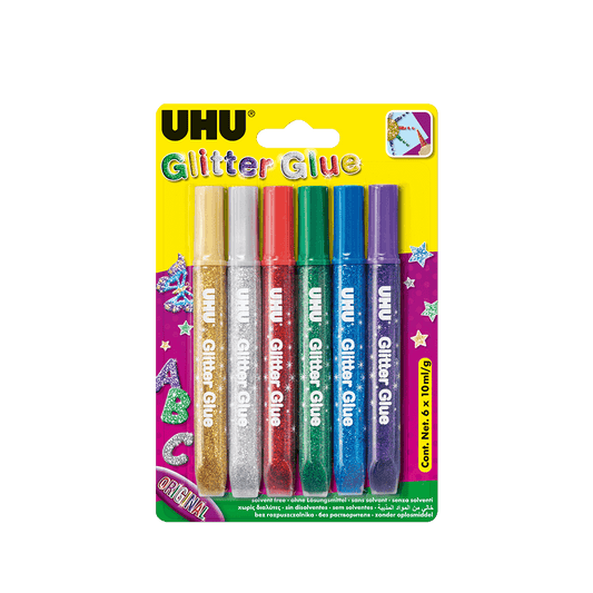 UHU ΧΡΥΣΟΚΟΛΛΑ GLITTER 6 x 10ml ORIGINAL ΑΣΣΟΡΤΙ