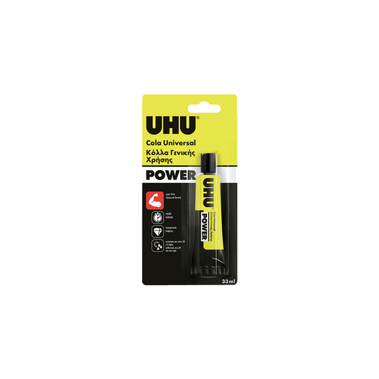UHU ΚΟΛΛΑ ΓΕΝΙΚΗΣ ΧΡΗΣΗΣ BLISTER 33ml POWER ΔΙΑΦΑΝΗ